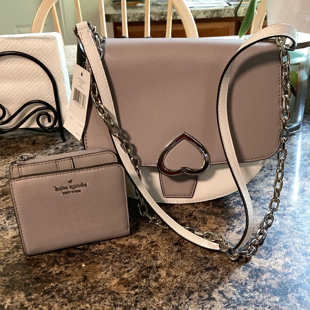 Kate spade medium chain saddle bag Robyn with matching wallet